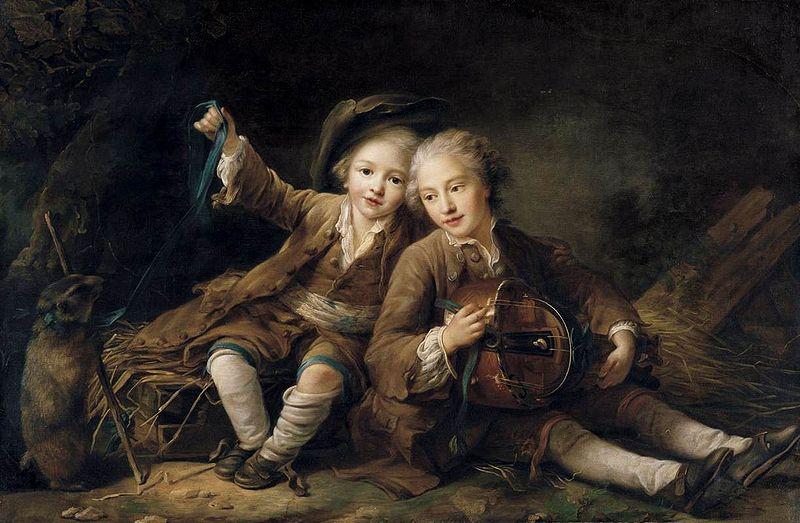 Francois-Hubert Drouais The Children of the Duc de Bouillon oil painting image